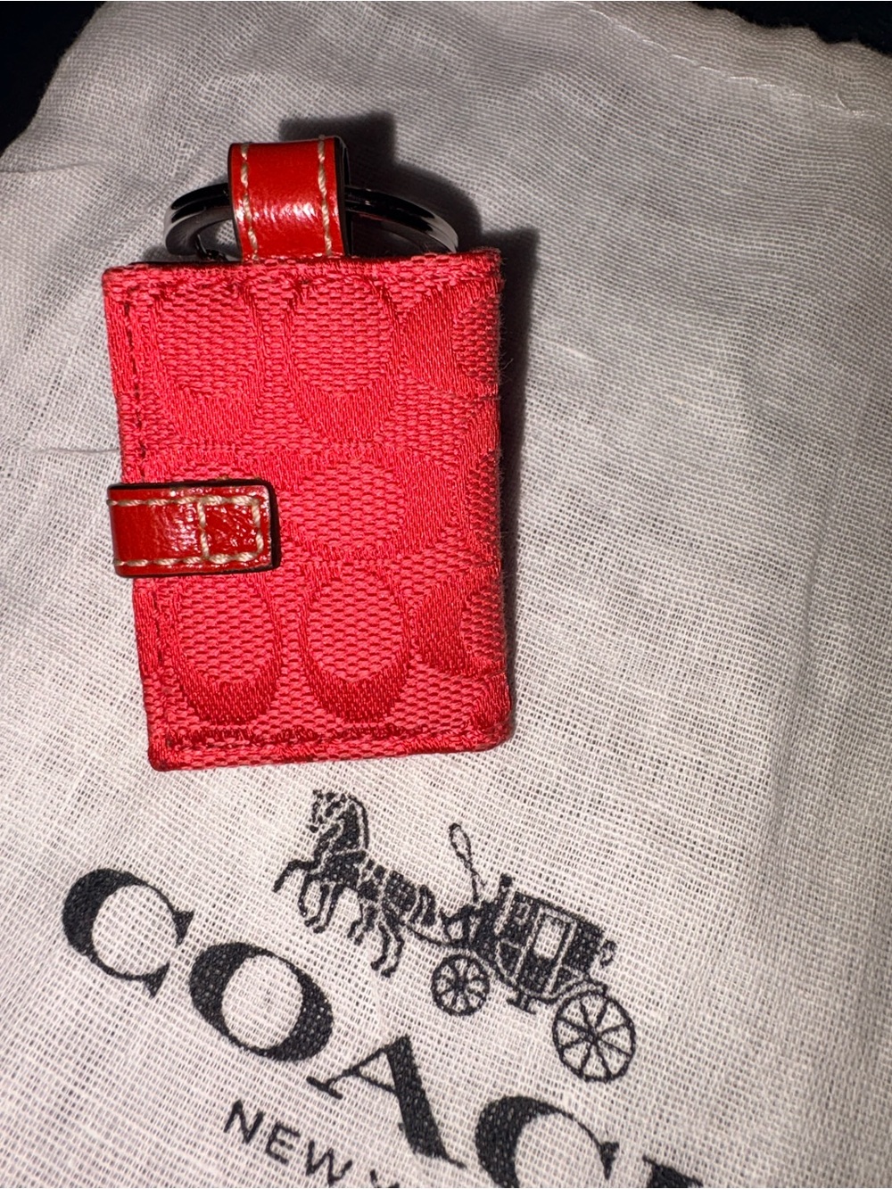 Coach Photo Book Y2K Red Signature Picture Frame Bag Charm Keychain - Picture 8 of 12